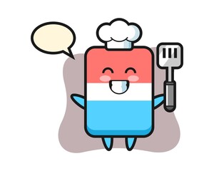 Eraser character cartoon as a chef is cooking