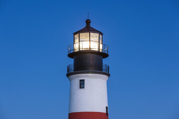 USA, Massachusetts, Nantucket Island. Sankaty, Sankaty Head Lighthouse at dawn.