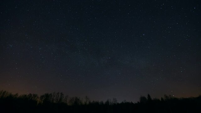Timelapse of night sky. Milky way