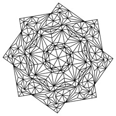 Easy mandala like flower or star, basic and simple mandalas Coloring Book for adults, seniors, and beginner. Digital drawing. Floral. Flower. Oriental. Book Page. Vector.