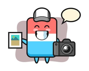 Character illustration of eraser as a photographer
