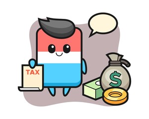 Character cartoon of eraser as a accountant