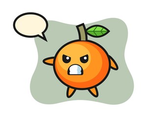 Mandarin orange cartoon illustration as a karate fighter