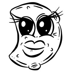 Cartoon Man in the Moon Lunar Character Very Funny Vector Illustration