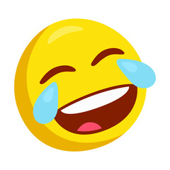 Rolling On The Floor Laughing Emoji Icon Illustration. ROFL Vector Symbol Emoticon Design Doodle Vector.