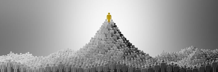 Leadership and role model concept, 3d rendering