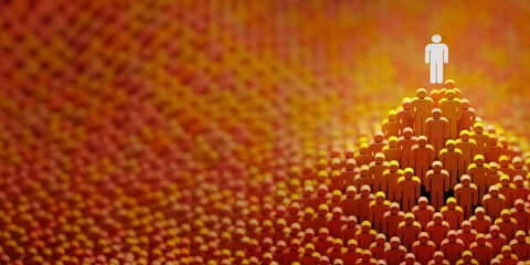 Leadership and role model concept, 3d rendering