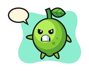 Lime cartoon illustration as a karate fighter