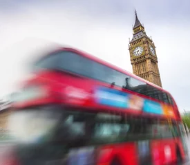 Foto op Plexiglas Big Ben en de rode bus in Londen © Wieslaw