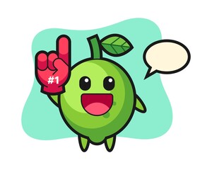 Lime illustration cartoon with number 1 fans glove