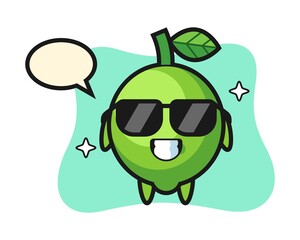 Cartoon mascot of lime Cartoon mascot of lime with cool gesture