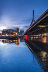 USA, Massachusetts, Boston. Leonard P. Zakim Bridge at dawn.