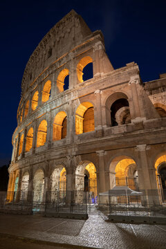 Italy, Rome, Colosseum at night