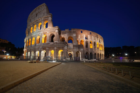 Italy, Rome, Colosseum at night