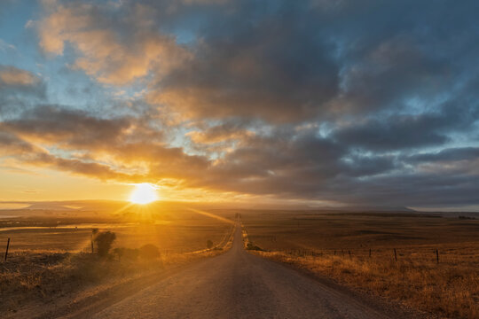 Coles Point Road at cloudy sunrise