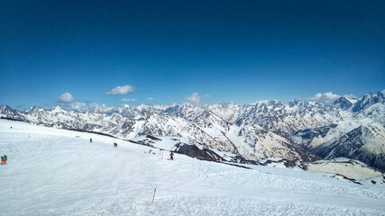 Fototapeta na wymiar Scenic View Of Snowcapped Mountains Against Sky