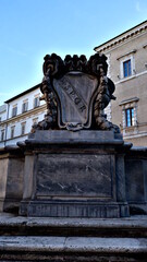 Obraz premium Rome, Italy. Roman symbol SPQR, Italian architecture detail