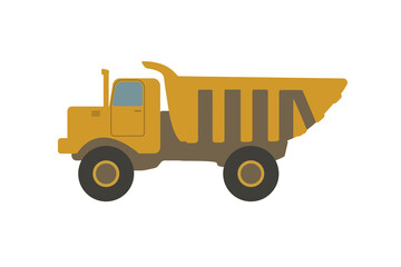 Trucks and construction equipment. Yellow truck.