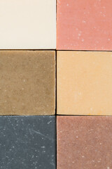 Fototapeta premium Natural bars of homemade soap on white background