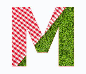 M, Letter of the alphabet - Picnic tablecloth on the grass