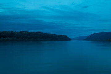 Blue Hour Sunset on Columbia River Gorge