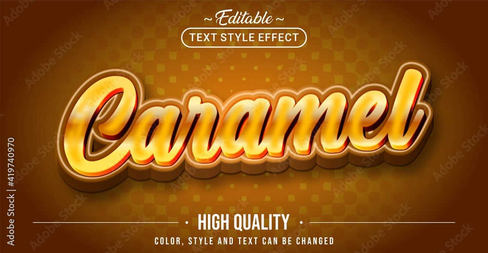 Aufkleber editable text style effect - caramel text style theme.
