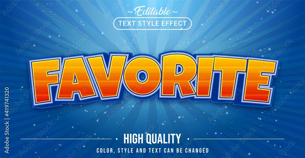 Aufkleber Editable text style effect - Favorite text style theme.