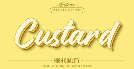 Editable text style effect - Yellow Custard text style theme. - obrazy, fototapety, plakaty