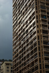 building in late afternoon with clouds