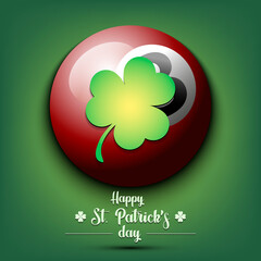 Happy St. Patricks day and billiard ball