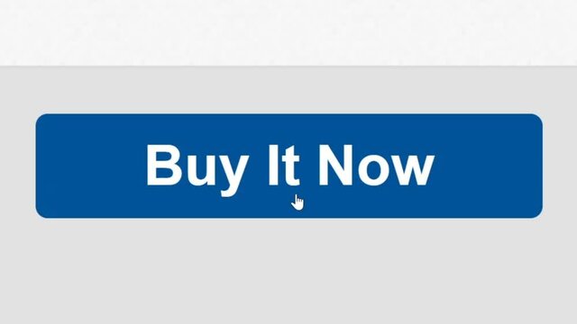 Mouse Cursor Slides Over And Clicks Buy It Now. Device Screen View of Cursor Clicking Buying Product or Merchandise or Gift or Present Online. Viewpoint of Choosing to Buy Over The Internet Network We