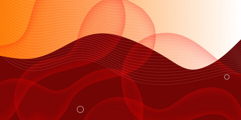 Gradient red flowing geometric pattern background texture for poster cover design. Minimal color abstract gradient banner template. Modern vector wave shape for brochure 