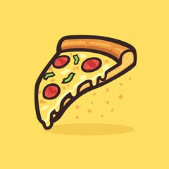 Pizza with pepperoni and melted mozzarella cheese vector image.