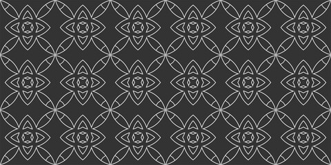 Fototapeta premium decorative black and white seamless pattern, background with geometric ornament
