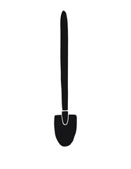 Vector hand drawn doodle sketch black shovel isolated on white background