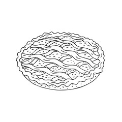 Vector hand drawn doodle sketch pie tart isolated on white background