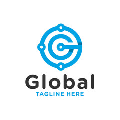 global circle technology modern logo