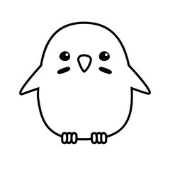 Vector hand drawn doodle flat chick isolated on white background
