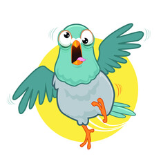 pigeon mascot cartoon in vector