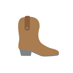 Vector flat cartoon colored cowboy boot isolated on white background