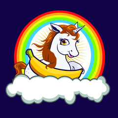 unicorn mascot cartoon in vector
