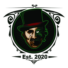 magician two face logog cartoon