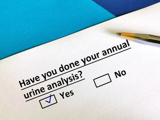 Questionnaire about annual checkup