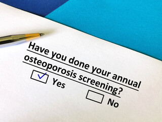 Questionnaire about annual checkup