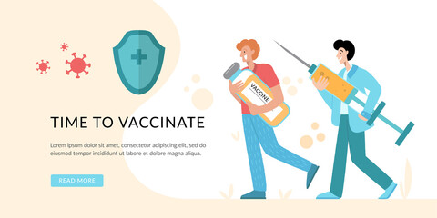 Medical Staff take care about People Immunity. Doctor Create Vaccination Schedule. Prevention injection, immunization. Coronavirus infection treatment. Vaccination.