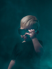Toddler In Sunglasses Looking Cool