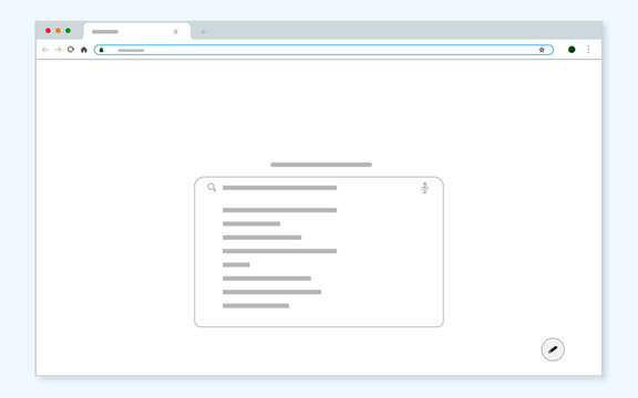 Web Browser flat UI design on white background, light version, search engine illustration