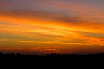 sunset in the city