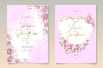 Floral wedding invitation card design