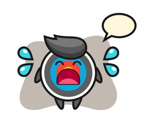 Target archery cartoon illustration with crying gesture